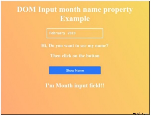 HTML DOM ইনপুট মাসের নাম সম্পত্তি 