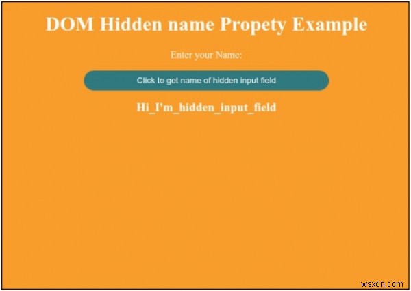 HTML DOM ইনপুট লুকানো নাম সম্পত্তি 