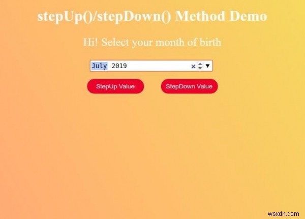 HTML DOM ইনপুট মাস stepUp() পদ্ধতি 