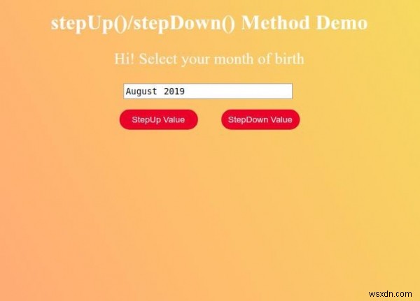 HTML DOM ইনপুট মাস stepUp() পদ্ধতি 