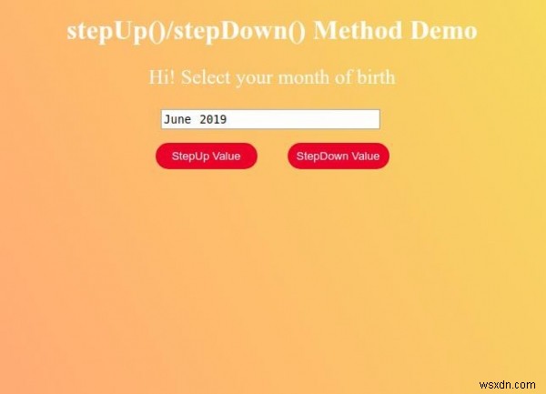 HTML DOM ইনপুট মাস stepUp() পদ্ধতি 