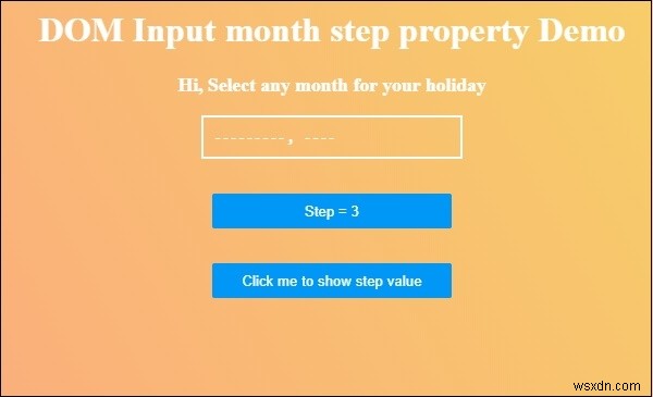 এইচটিএমএল ডম ইনপুট মাসের ধাপের বৈশিষ্ট্য 