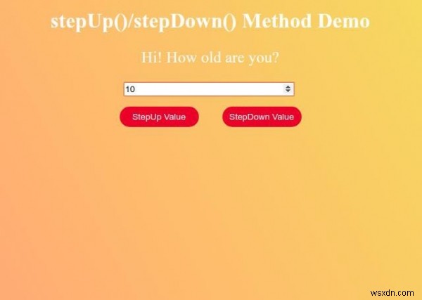 HTML DOM ইনপুট নম্বর stepDown() পদ্ধতি 