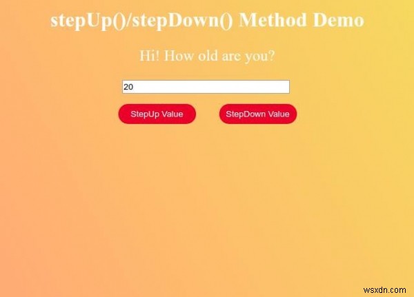 HTML DOM ইনপুট নম্বর stepDown() পদ্ধতি 