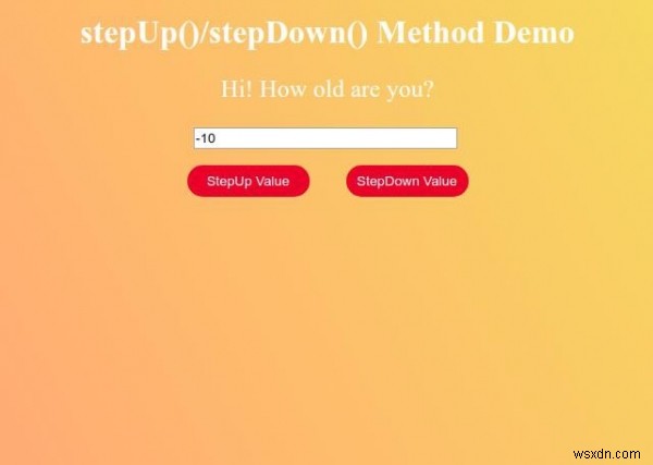 HTML DOM ইনপুট নম্বর stepDown() পদ্ধতি 