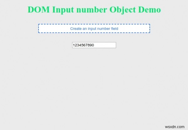 HTML DOM ইনপুট নম্বর অবজেক্ট 