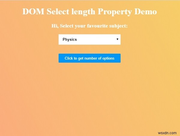 HTML DOM নির্বাচন দৈর্ঘ্য বৈশিষ্ট্য 