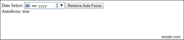 HTML DOM ইনপুট তারিখ অটোফোকাস সম্পত্তি 