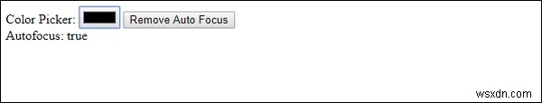 HTML DOM ইনপুট রঙ অটোফোকাস বৈশিষ্ট্য 
