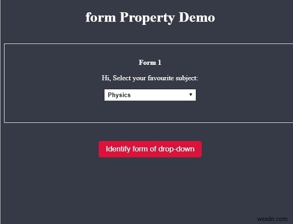 HTML DOM সিলেক্ট ফর্ম প্রপার্টি 