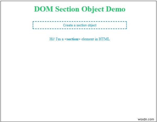 HTML DOM সেকশন অবজেক্ট 