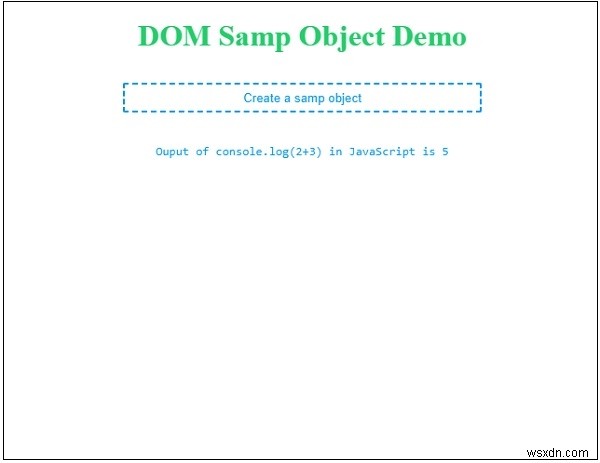 HTML DOM স্যাম্প অবজেক্ট 