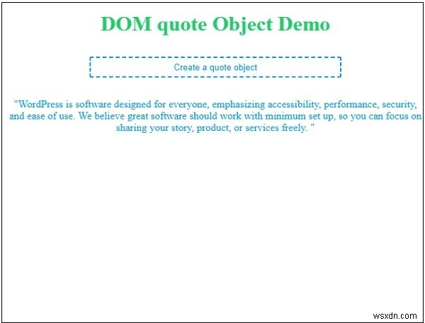 HTML DOM কোট অবজেক্ট 