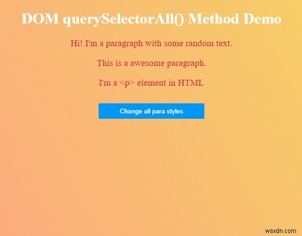 HTML DOM querySelectorAll() পদ্ধতি 