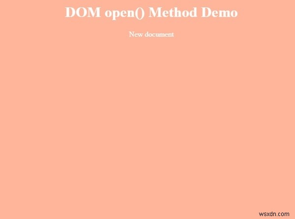HTML DOM open() পদ্ধতি 