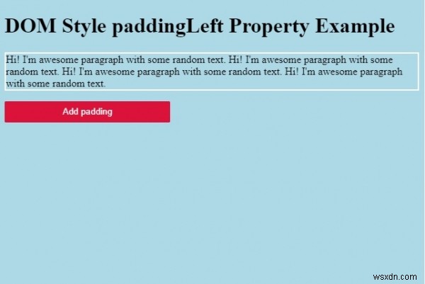 HTML DOM শৈলী প্যাডিং বাম সম্পত্তি 