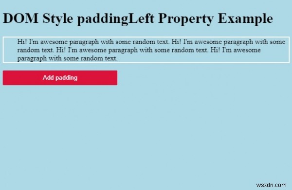 HTML DOM শৈলী প্যাডিং বাম সম্পত্তি 