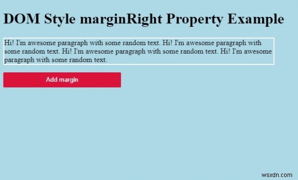 HTML DOM শৈলী মার্জিন রাইট সম্পত্তি 