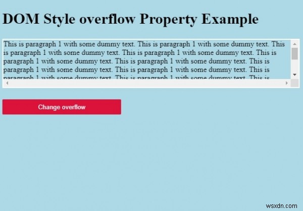 HTML DOM শৈলী ওভারফ্লো সম্পত্তি 