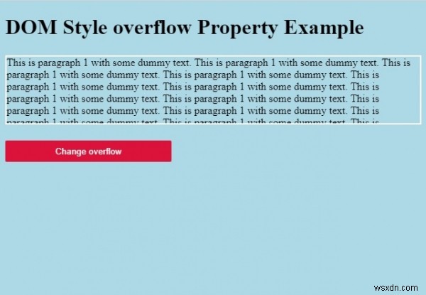 HTML DOM শৈলী ওভারফ্লো সম্পত্তি 