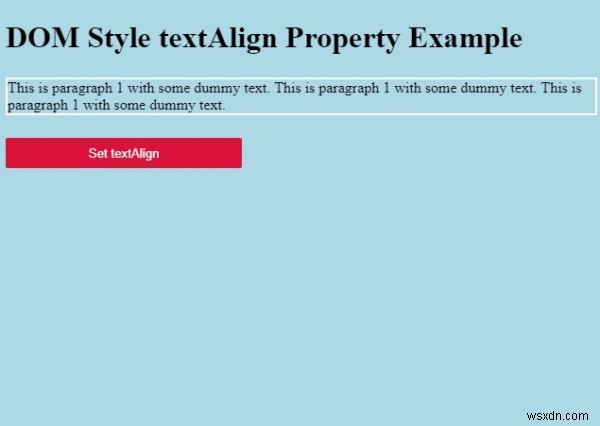 HTML DOM শৈলী textAlign প্রপার্টি 
