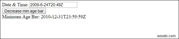 HTML DOM ইনপুট ডেটটাইম মিন প্রপার্টি 