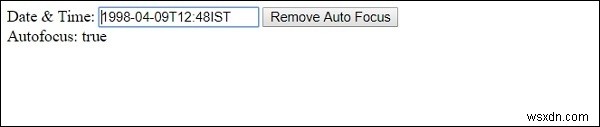 HTML DOM ইনপুট ডেটটাইম অটোফোকাস প্রপার্টি 