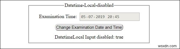 HTML DOM ইনপুট DatetimeLocal অক্ষম সম্পত্তি 
