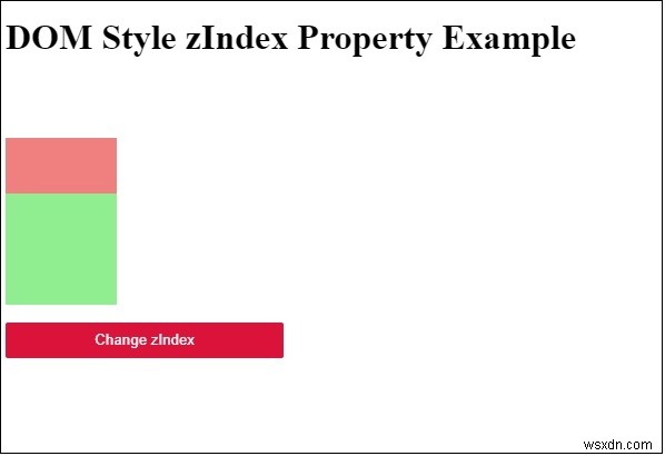 HTML DOM শৈলী zIndex সম্পত্তি 