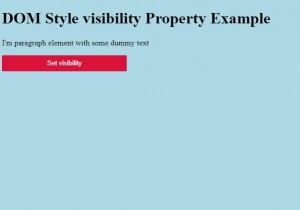 HTML DOM শৈলী দৃশ্যমানতা সম্পত্তি 