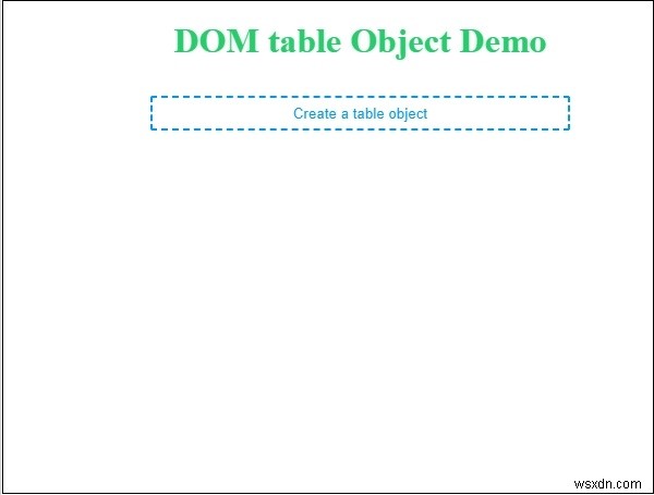 HTML DOM টেবিল অবজেক্ট 