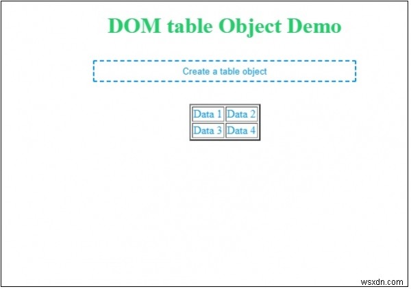 HTML DOM টেবিল অবজেক্ট 