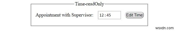 HTML DOM ইনপুট টাইম রিড অনলি প্রপার্টি 