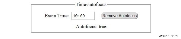 HTML DOM ইনপুট সময় অটোফোকাস বৈশিষ্ট্য 