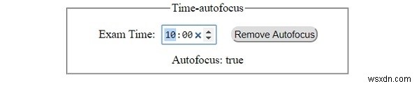 HTML DOM ইনপুট সময় অটোফোকাস বৈশিষ্ট্য 