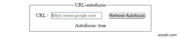 HTML DOM ইনপুট URL অটোফোকাস সম্পত্তি 