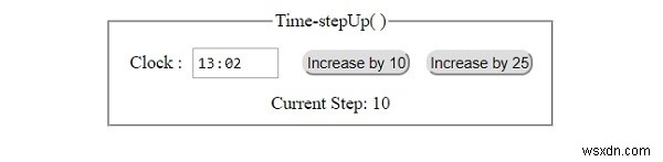 HTML DOM ইনপুট সময় stepUp( ) পদ্ধতি 