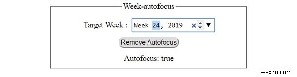 HTML DOM ইনপুট সপ্তাহের অটোফোকাস সম্পত্তি 