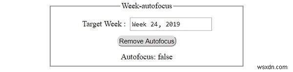 HTML DOM ইনপুট সপ্তাহের অটোফোকাস সম্পত্তি 