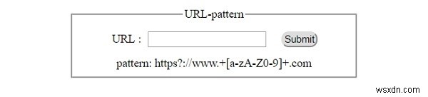 HTML DOM ইনপুট URL প্যাটার্ন প্রপার্টি 