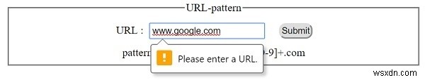 HTML DOM ইনপুট URL প্যাটার্ন প্রপার্টি 