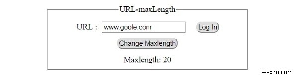 HTML DOM ইনপুট URL maxLength প্রপার্টি 