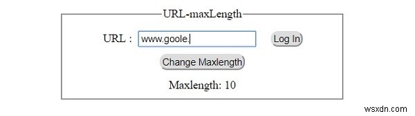 HTML DOM ইনপুট URL maxLength প্রপার্টি 