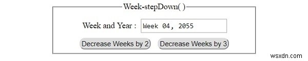 HTML DOM ইনপুট সপ্তাহ স্টেপডাউন( ) পদ্ধতি 