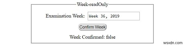 HTML DOM ইনপুট সপ্তাহ শুধুমাত্র পঠনযোগ্য সম্পত্তি 