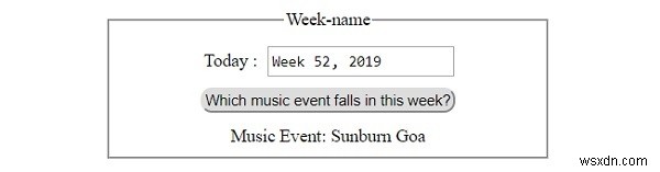 HTML DOM ইনপুট সপ্তাহের নাম সম্পত্তি 