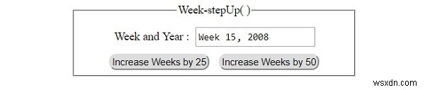 HTML DOM ইনপুট সপ্তাহ স্টেপআপ( ) পদ্ধতি 