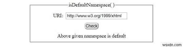 HTML DOM হল ডিফল্টনেমস্পেস( ) পদ্ধতি 