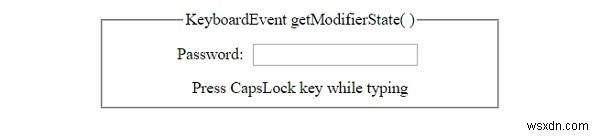 HTML DOM কীবোর্ড ইভেন্ট getModifierState( ) পদ্ধতি 