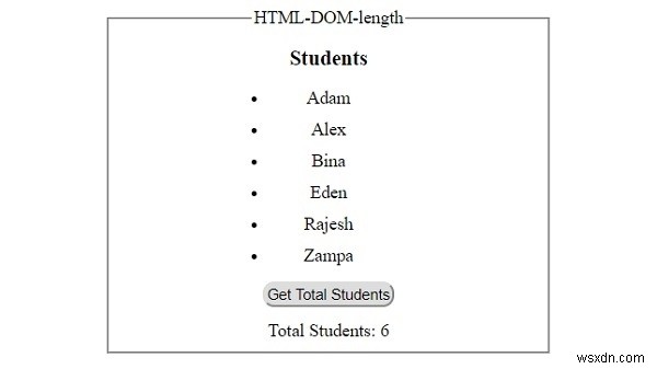 HTML DOM দৈর্ঘ্য সম্পত্তি 